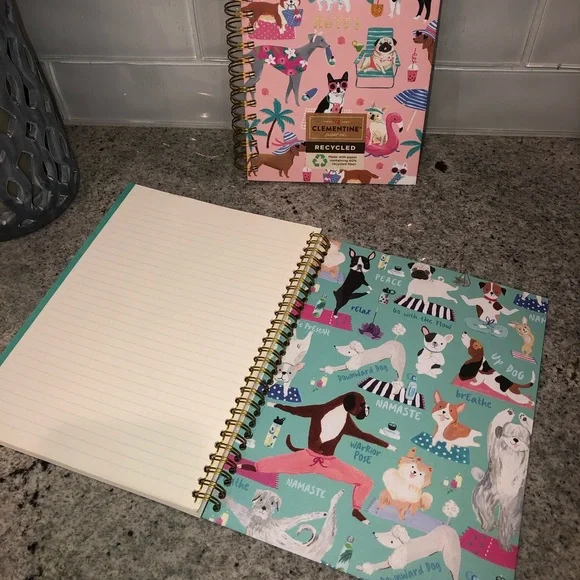 ✨NWT✨ Clementine Paper Spiral Notebook Journal Notebook Set of 2 Dog Print Theme - Picture 8 of 15